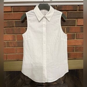 NEW  Hotouch 100% Cotton sleeveless button down shirt Size S